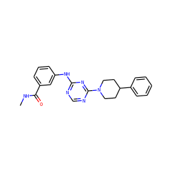 CNC(=O)c1cccc(Nc2ncnc(N3CCC(c4ccccc4)CC3)n2)c1 ZINC000616220949