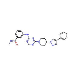 CNC(=O)c1cccc(Nc2ncnc(N3CCC(n4cc(-c5ccccc5)cn4)CC3)n2)c1 ZINC001772581721