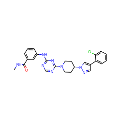 CNC(=O)c1cccc(Nc2ncnc(N3CCC(n4cc(-c5ccccc5Cl)cn4)CC3)n2)c1 ZINC001772572973