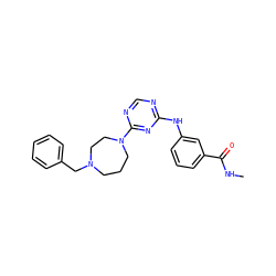 CNC(=O)c1cccc(Nc2ncnc(N3CCCN(Cc4ccccc4)CC3)n2)c1 ZINC001772616575