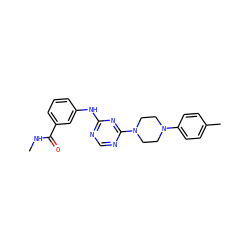 CNC(=O)c1cccc(Nc2ncnc(N3CCN(c4ccc(C)cc4)CC3)n2)c1 ZINC000118577225
