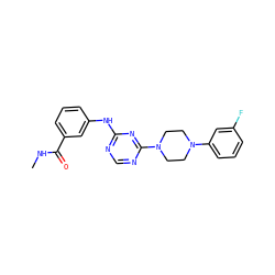 CNC(=O)c1cccc(Nc2ncnc(N3CCN(c4cccc(F)c4)CC3)n2)c1 ZINC001772621751