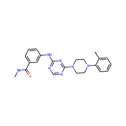 CNC(=O)c1cccc(Nc2ncnc(N3CCN(c4ccccc4C)CC3)n2)c1 ZINC001772573290