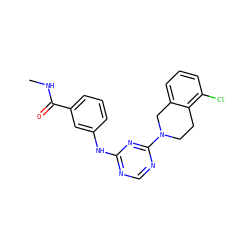 CNC(=O)c1cccc(Nc2ncnc(N3CCc4c(Cl)cccc4C3)n2)c1 ZINC001772643986