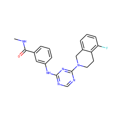 CNC(=O)c1cccc(Nc2ncnc(N3CCc4c(F)cccc4C3)n2)c1 ZINC001772597903