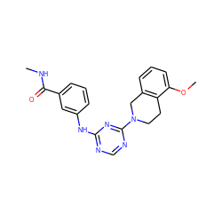 CNC(=O)c1cccc(Nc2ncnc(N3CCc4c(cccc4OC)C3)n2)c1 ZINC001772623014