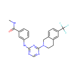 CNC(=O)c1cccc(Nc2ncnc(N3CCc4cc(C(F)(F)F)ccc4C3)n2)c1 ZINC001772638902