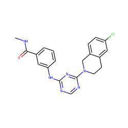 CNC(=O)c1cccc(Nc2ncnc(N3CCc4cc(Cl)ccc4C3)n2)c1 ZINC001772639822