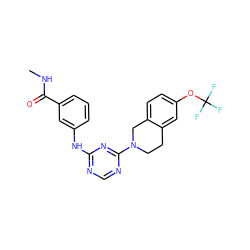 CNC(=O)c1cccc(Nc2ncnc(N3CCc4cc(OC(F)(F)F)ccc4C3)n2)c1 ZINC001772611064