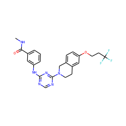 CNC(=O)c1cccc(Nc2ncnc(N3CCc4cc(OCCC(F)(F)F)ccc4C3)n2)c1 ZINC001772642427
