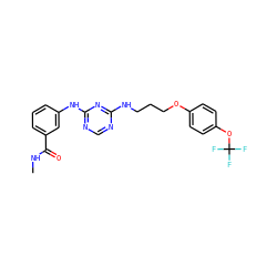 CNC(=O)c1cccc(Nc2ncnc(NCCCOc3ccc(OC(F)(F)F)cc3)n2)c1 ZINC000118715689