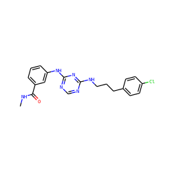 CNC(=O)c1cccc(Nc2ncnc(NCCCc3ccc(Cl)cc3)n2)c1 ZINC001772626190