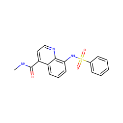 CNC(=O)c1ccnc2c(NS(=O)(=O)c3ccccc3)cccc12 ZINC000205634990