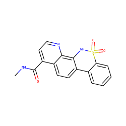 CNC(=O)c1ccnc2c3c(ccc12)-c1ccccc1S(=O)(=O)N3 ZINC000141824825