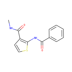 CNC(=O)c1ccsc1NC(=O)c1ccccc1 ZINC000004275790
