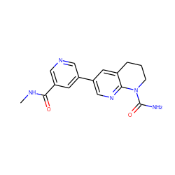 CNC(=O)c1cncc(-c2cnc3c(c2)CCCN3C(N)=O)c1 ZINC000221461200