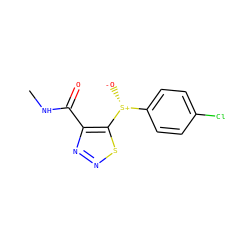 CNC(=O)c1nnsc1[S@+]([O-])c1ccc(Cl)cc1 ZINC000001401271