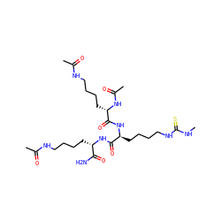 CNC(=S)NCCCC[C@H](NC(=O)[C@H](CCCCNC(C)=O)NC(C)=O)C(=O)N[C@@H](CCCCNC(C)=O)C(N)=O ZINC000474610060