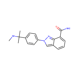CNC(C)(C)c1ccc(-n2cc3cccc(C(N)=O)c3n2)cc1 ZINC000049069428