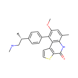 CNC[C@H](C)c1ccc(-c2c(OC)cc(C)c3[nH]c(=O)c4sccc4c23)cc1 ZINC000165099438
