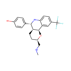 CNC[C@H]1CC[C@@H]2[C@H](O1)c1cc(C(F)(F)F)ccc1N[C@H]2c1ccc(O)cc1 ZINC000049047330