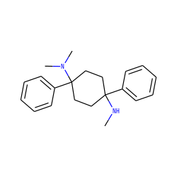 CNC1(c2ccccc2)CCC(c2ccccc2)(N(C)C)CC1 ZINC000146905856