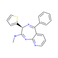 CNC1=Nc2ncccc2C(c2ccccc2)=N[C@@H]1c1cccs1 ZINC000035876043