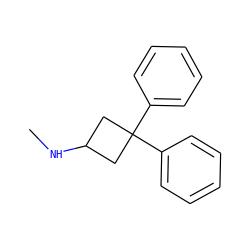 CNC1CC(c2ccccc2)(c2ccccc2)C1 ZINC000001845253