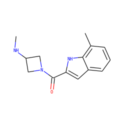 CNC1CN(C(=O)c2cc3cccc(C)c3[nH]2)C1 ZINC000084670737