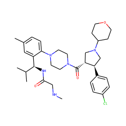 CNCC(=O)N[C@H](c1cc(C)ccc1N1CCN(C(=O)[C@@H]2CN(C3CCOCC3)C[C@H]2c2ccc(Cl)cc2)CC1)C(C)C ZINC000029130884