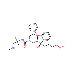CNCC(C)(C)NC(=O)N1CCC[C@@H]([C@@](O)(CCCCOC)c2ccccc2Oc2ccccc2)C1 ZINC000072114537