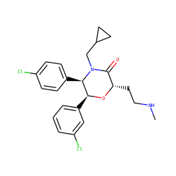 CNCC[C@@H]1O[C@@H](c2cccc(Cl)c2)[C@@H](c2ccc(Cl)cc2)N(CC2CC2)C1=O ZINC000095601557