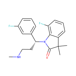 CNCC[C@H](c1cccc(F)c1)N1C(=O)C(C)(C)c2cccc(F)c21 ZINC000034986252