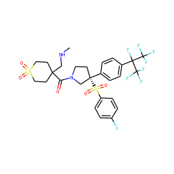 CNCC1(C(=O)N2CC[C@](c3ccc(C(F)(C(F)(F)F)C(F)(F)F)cc3)(S(=O)(=O)c3ccc(F)cc3)C2)CCS(=O)(=O)CC1 ZINC001772629348