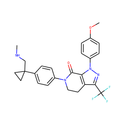 CNCC1(c2ccc(N3CCc4c(C(F)(F)F)nn(-c5ccc(OC)cc5)c4C3=O)cc2)CC1 ZINC000034014207