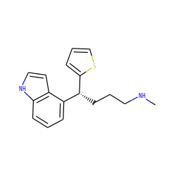CNCCC[C@@H](c1cccs1)c1cccc2[nH]ccc12 ZINC000040896552