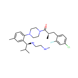 CNCCN[C@H](c1cc(C)ccc1N1CCN(C(=O)[C@H](C)Cc2ccc(Cl)cc2F)CC1)C(C)C ZINC000028867146