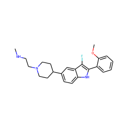 CNCCN1CCC(c2ccc3[nH]c(-c4ccccc4OC)c(F)c3c2)CC1 ZINC000064746439