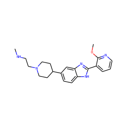 CNCCN1CCC(c2ccc3[nH]c(-c4cccnc4OC)nc3c2)CC1 ZINC000036475216