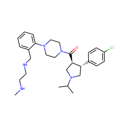 CNCCNCc1ccccc1N1CCN(C(=O)[C@@H]2CN(C(C)C)C[C@H]2c2ccc(Cl)cc2)CC1 ZINC000028959751