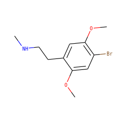 CNCCc1cc(OC)c(Br)cc1OC ZINC000013737373