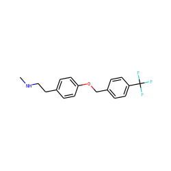 CNCCc1ccc(OCc2ccc(C(F)(F)F)cc2)cc1 ZINC000013681062