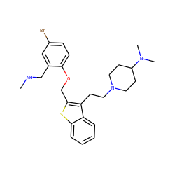 CNCc1cc(Br)ccc1OCc1sc2ccccc2c1CCN1CCC(N(C)C)CC1 ZINC000027526489