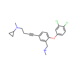 CNCc1cc(C#CCCN(C)C2CC2)ccc1Oc1ccc(Cl)c(Cl)c1 ZINC000028825164