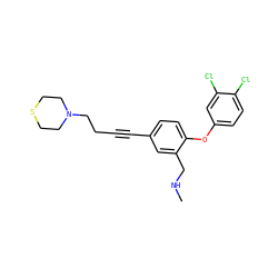 CNCc1cc(C#CCCN2CCSCC2)ccc1Oc1ccc(Cl)c(Cl)c1 ZINC000028825139
