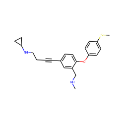 CNCc1cc(C#CCCNC2CC2)ccc1Oc1ccc(SC)cc1 ZINC000028825160