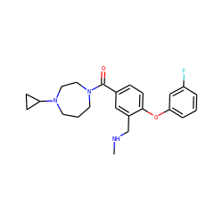 CNCc1cc(C(=O)N2CCCN(C3CC3)CC2)ccc1Oc1cccc(F)c1 ZINC000029130010