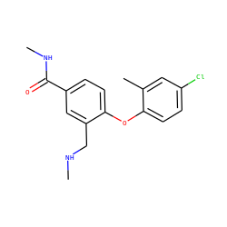 CNCc1cc(C(=O)NC)ccc1Oc1ccc(Cl)cc1C ZINC000029129491