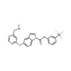 CNCc1cc(Oc2ccc3c(ccn3C(=O)Nc3cccc(C(F)(F)F)c3)c2)ncn1 ZINC000201316912