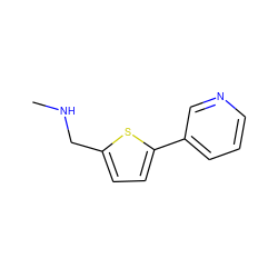 CNCc1ccc(-c2cccnc2)s1 ZINC000013607141